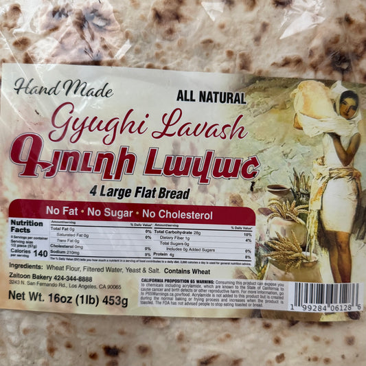 Zaitoon Bakery - Gyughi Lavash - 4 Large Flat Bread