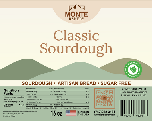 Monte Bakery - Classic Sourdough information